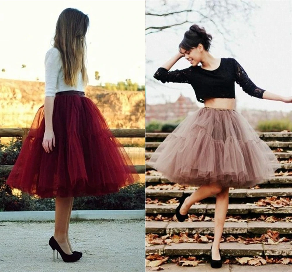 Women Adult Tutu Tulle Skirt Underskirt Petticoat Wedding Princess Ballet  Dress 