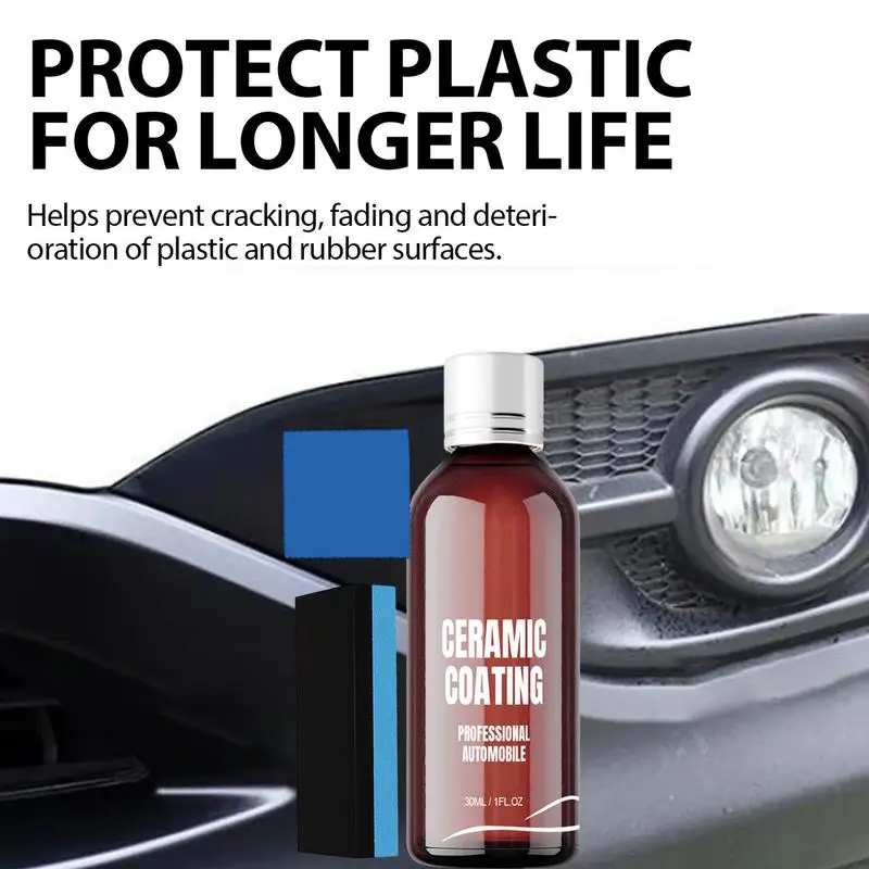 

30ml Ceramic Polish Coat Automotive Plastic Renovation Agent Polishes & Protects Dashboards Panels Easy Shine Durable Finish