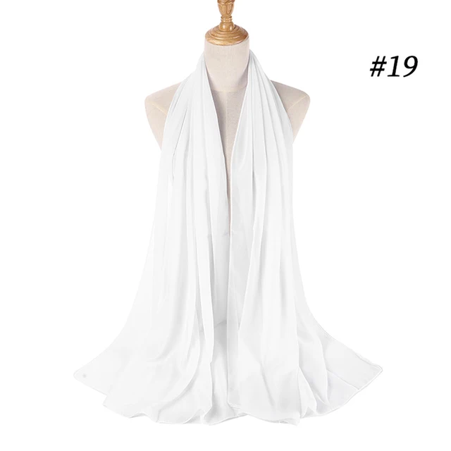 Voile musulman en mousseline pour femme, long et uni, en mousseline bulle, foulard hijab en mousseline pour femme musulmane