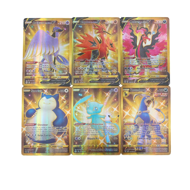 64pcs Pokemon Cards Vstar Vmax V Spanish French Letter with Rainbow Arceus  Shiny Charizard Kids Gift Cartas Pokemon Espanol - AliExpress