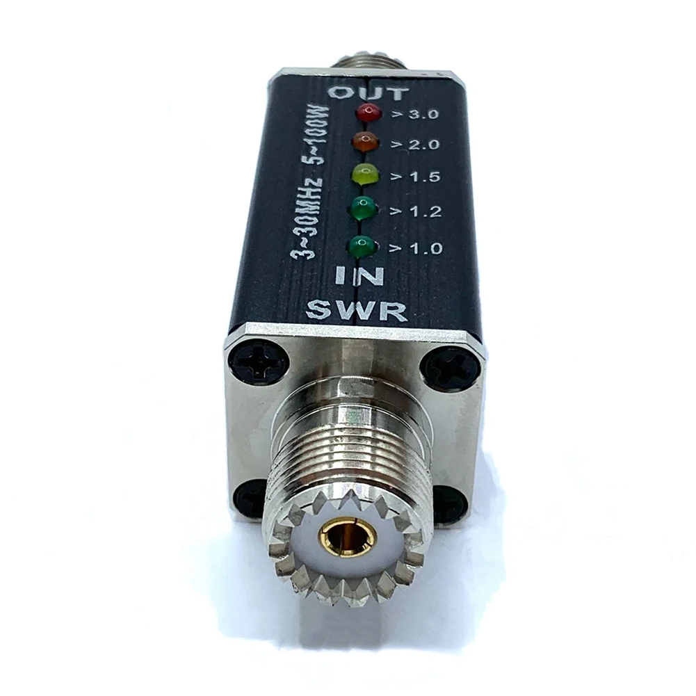 패키지 내용 LED SWR 계량기 LED SWR 계량기, 넓은 주파수 범위, 넓게 사용되는 삽입 손실 LED SWR 계량기 MHz 주파수