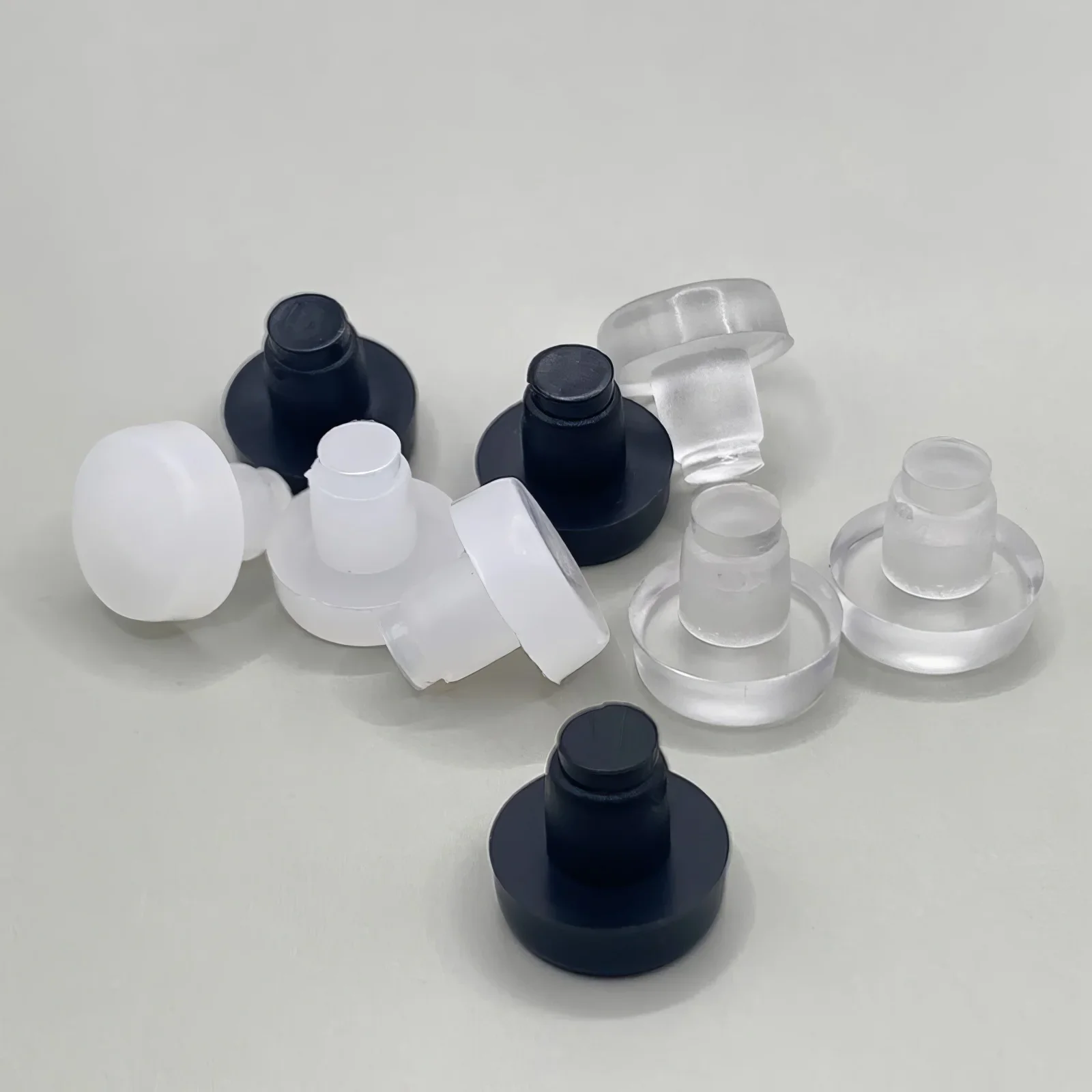 50Pcs M5 M6 Glass Top Table Furniture Embedded Bumper with Stem Rubber Screw Hole Plug Anti Slip Foot Pads Cabinet Door Grippers rubber caps silicone rubber caps table foot pad