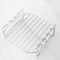 Outdoor grill set with skewers square air fryer grill steamer stainless steel barbecue bracket 5