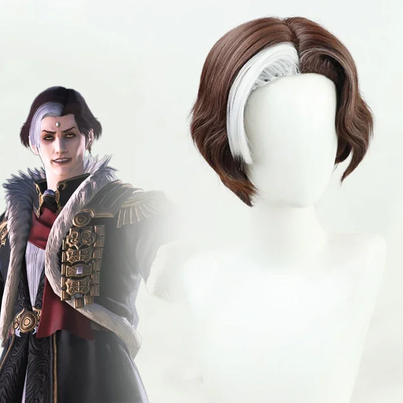 

New Game Final Fantasy XIV Emet-Selch Cosplay Wig Unisex Adult Short Hair Heat Resistant Synthetic Wigs Halloween Props