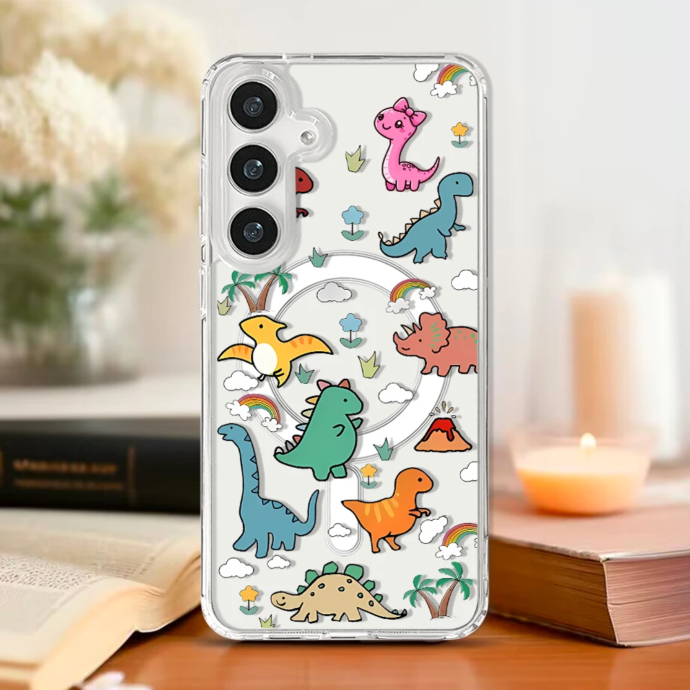 Adorable Dinosaur Magnetic Phone Case with Magsafe Compatibility