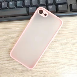 Enhanced Frosted Skin Protection 2-in-1 Anti-Drop Phone Case for iPhone SE 2020 (Pink)