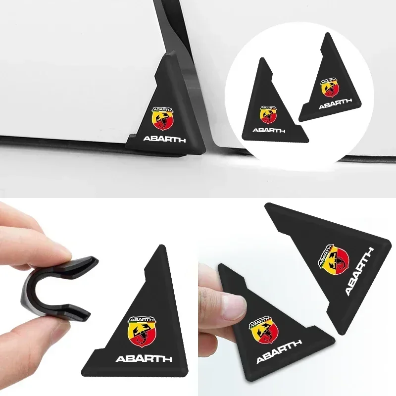 2Pcs Auto Car Door Corner Cover Paraurti Protector Pasta Antigraffio Per Abarth- 500 595 1100 Stilo Ducato Palio Punto 2021 Logo