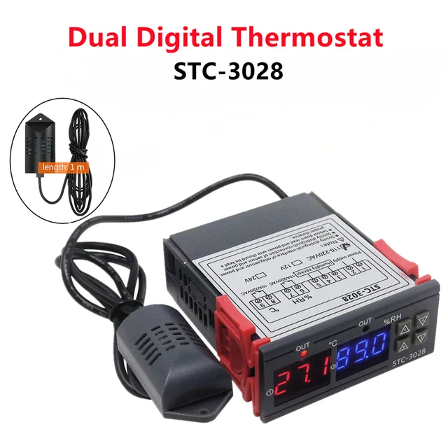 Digitalni termostat s kontrolom temperature i vlage STC-3028 1