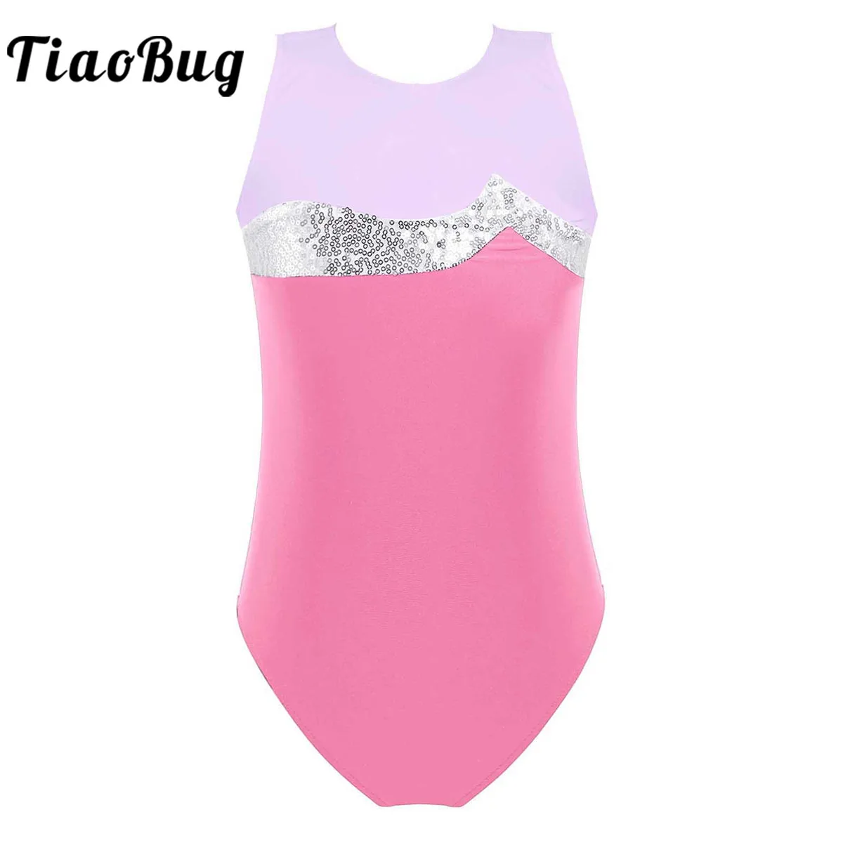 

Kids Girls Shiny Sequins Gymnastics Workout Leotard Sparkle Sleeveless Ballet Dance Bodysuit Dancewear Performance Clothes