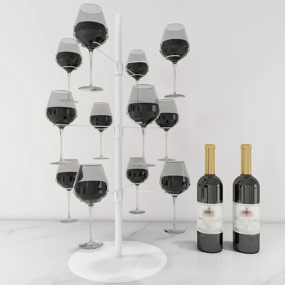 Champagne Tower, Metal Drink Tower for Parties Champagne Glass Holder, 3 Tiers-12 Brackets, for Bar Stand, Cocktail Tree Stand