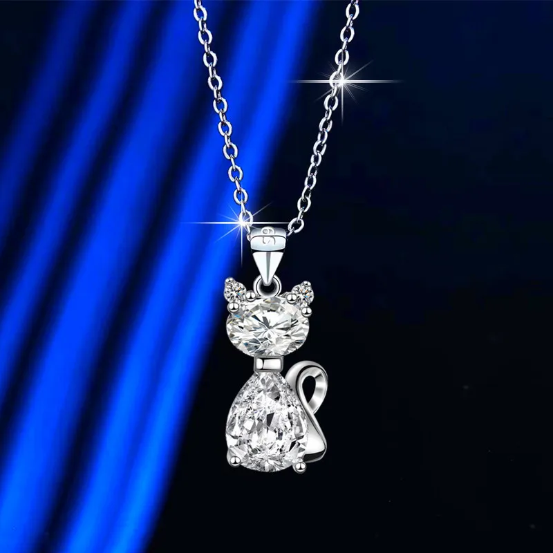 Sparkling Zircon Cat Necklace