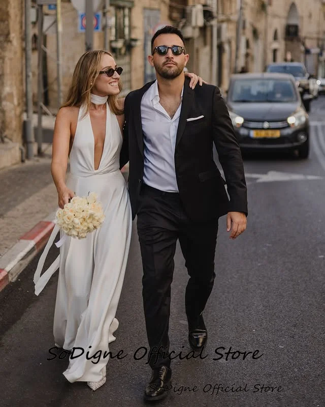 SoDigne Mermaid Simple Wedding Dresses Halter Sleeveless Bridal Dress Beach Long Wedding Gown Robe De Mairee Customized 15 Sa643401bc36c4a86911ae08b926c64e0q