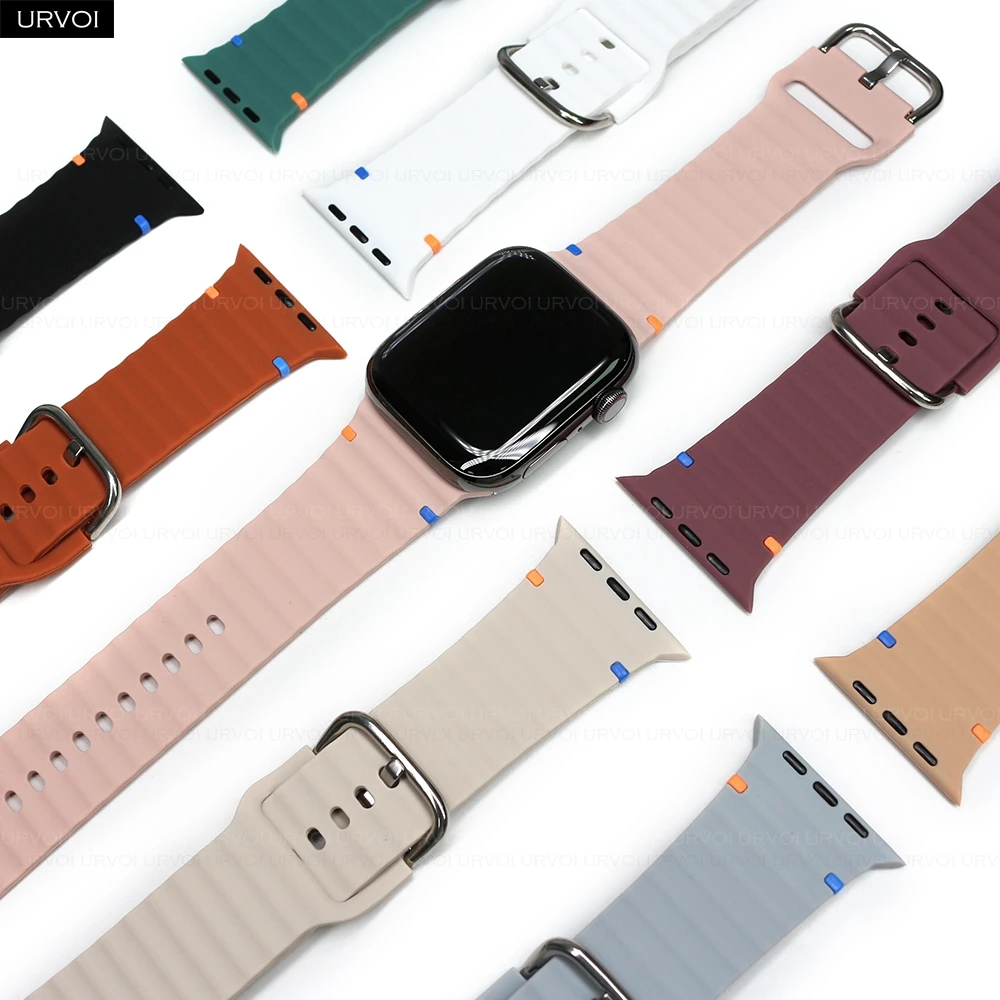 Strap for Apple Watch Ultra 1 Series 10 9 8 7 6 5 42MM 46MM Soft silicone band for iWatch pin buckle comfortable feel easy wear