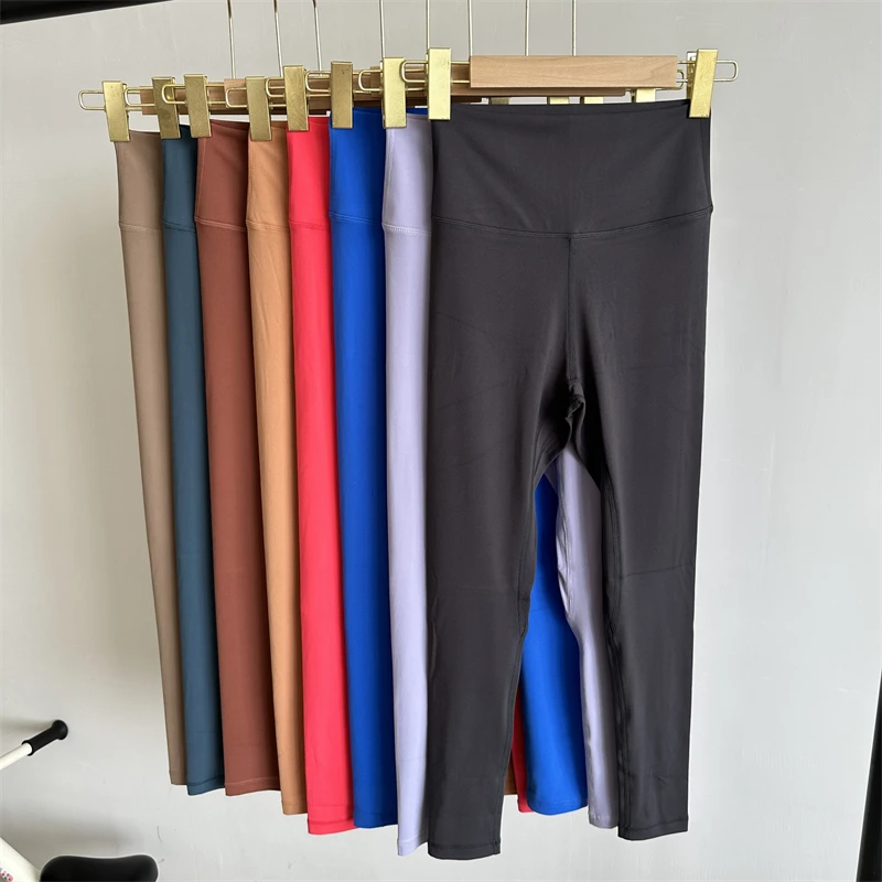Solid Color Women's Leggings Yoga Pants Running Exercise Pilates Tights High Waist Hip Lifting Fashion Hot Girls Fitness Pants