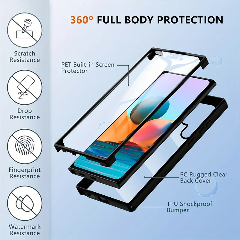 360° Dual Layer Protective Phone Case with Screen Protector
