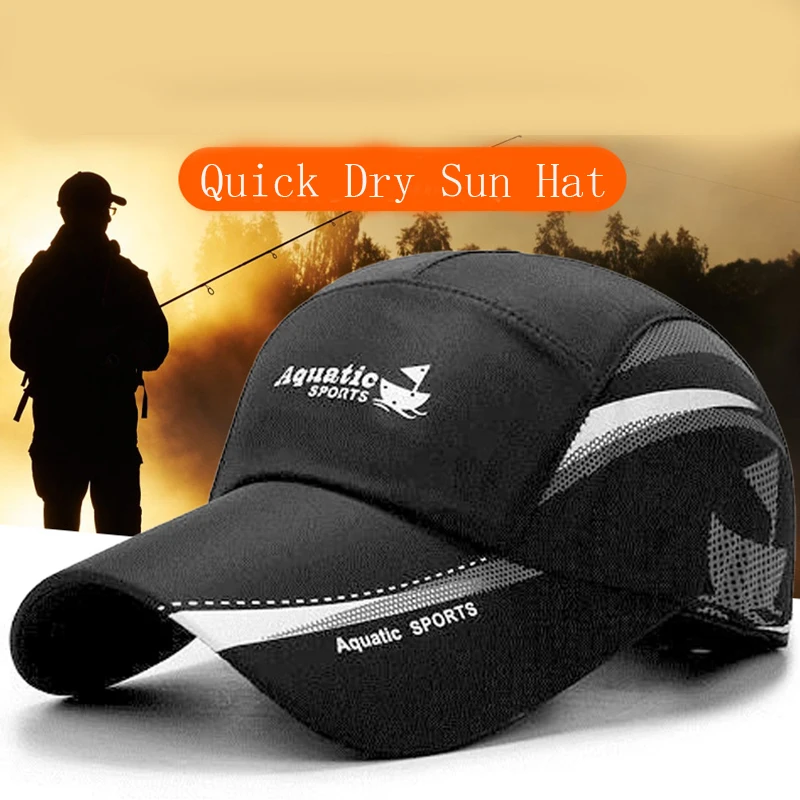 Berretto da baseball da uomo impermeabile ad asciugatura rapida Golf da esterno Pesca Cappello da sole Estate regolabile Uomo Donna Sport Cappucci con visiera da corsa_voghion.com