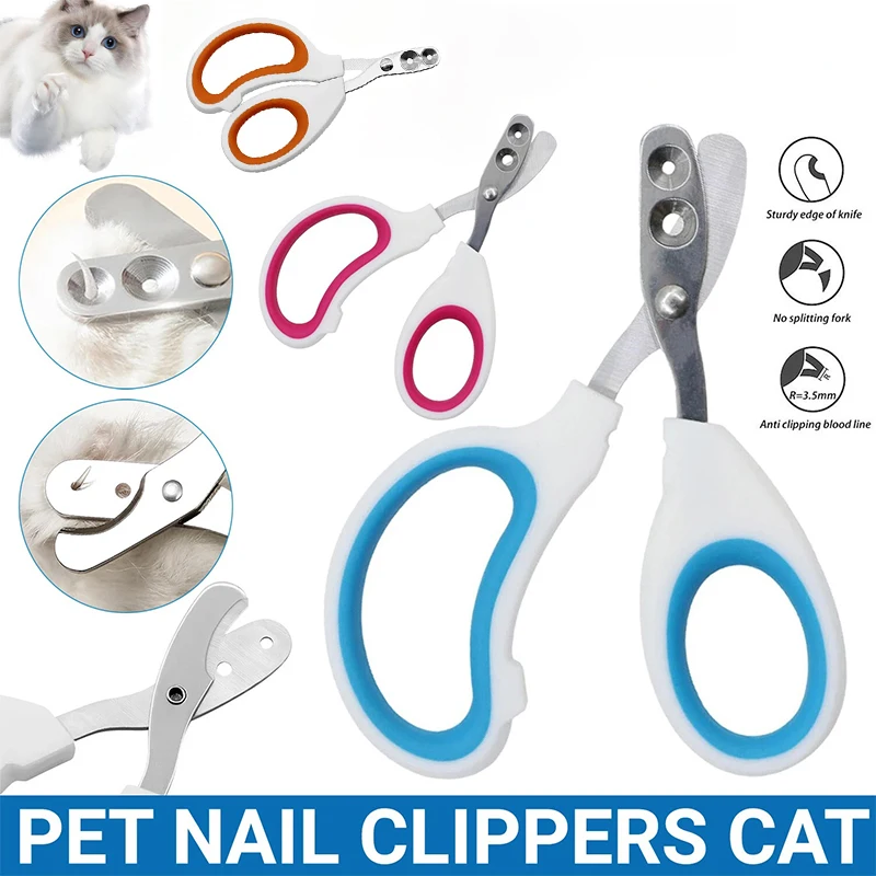 الحيوانات الأليفة مسمار المقص 2 مللي متر/3.2 مللي متر اثنين ثقوب مخلب المتقلب المهنية آمنة أعمى قطع مسمار كليبرز الصلب القط هريرة أدوات للعناية الشخصية