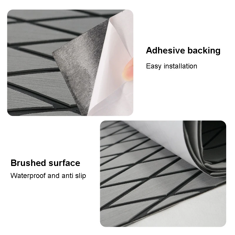 Eva Boat Decking Sheet Marine Flooring Anti Slip Pad Rhombus Diamond Pattern Self Adhesive 1900*350*6MM