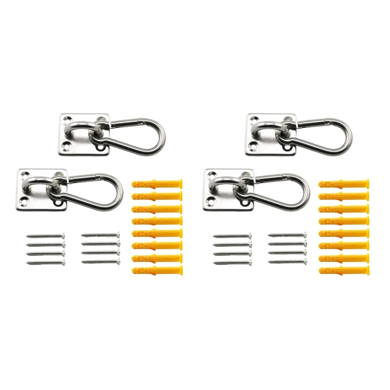 4 Set M6 Ceiling Wall Mount Hanging Hardware Fitting U-Shaped Hooks For Yoga Hammock Swings Marine Yacht Accessories |