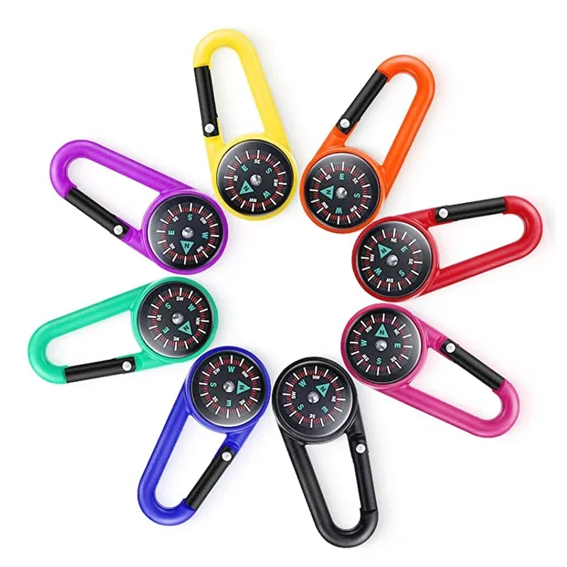 Mini Lightweight Compass, Portable Carabiner Keychain Compasses, Outdoor Camping Tool, Mountaineering Tourism Survival Equipment 1