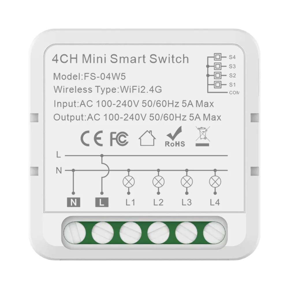 

1/2/3/4 Gang For Tuya Smart WiFi Light Switch Control Switch Module Dimmer Curtain Switch Smart Life App Remote Control