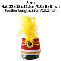 Children Honor Guard Marching Drum Band Hat Major Soldier Cap Nutcrackers-hat for Halloween Carnival Cosplay Stage Performance 2