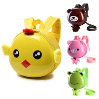 Kindergarten cartoon backpack children aged 1-3 boys girls with double shoulder anti loss backpack cute little chicken hard shel 1