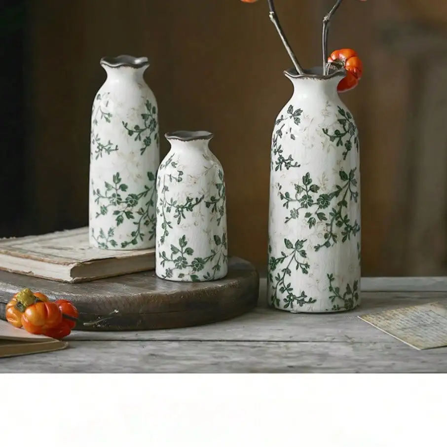 Crackle Ceramic Flower Vase Hydroponic Vase Table Decor Floral Arrangement Valentine's Day Gifts Birthday Graduation Gift