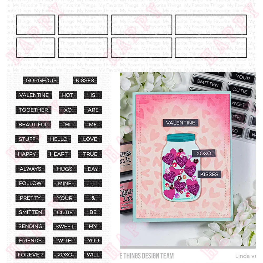 

Metal Cutting Dies and Clear Stamps Label Maker Love Decoration For DIY Scrapbook Diary Album Paper Template Card Embossing Make