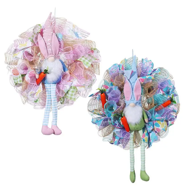 

Easter Wreaths For Front Door Cute Easter Bunny Wreaths Reusable Burlap Door Wreath Easter Wreath Ornament home decoration