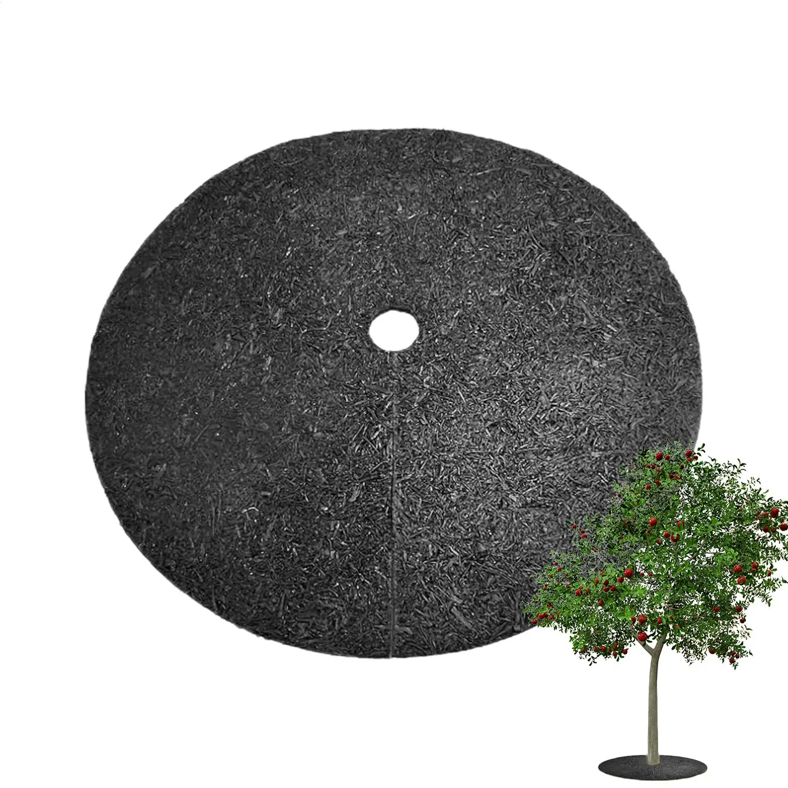 1PC 72cm 92cm 부직포 나무 멀칭 링 제초 방지 매트 두꺼운 보호 매트 식물..