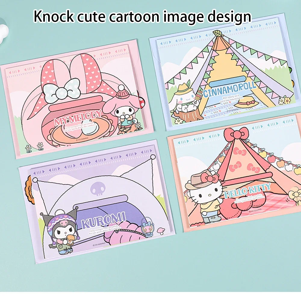 Sanrio Sticky Note Birthday and Christmas Greeting Cards Cute Message Cards Kawaii Cute Greeting Card Envelope With Sticker Set 5
