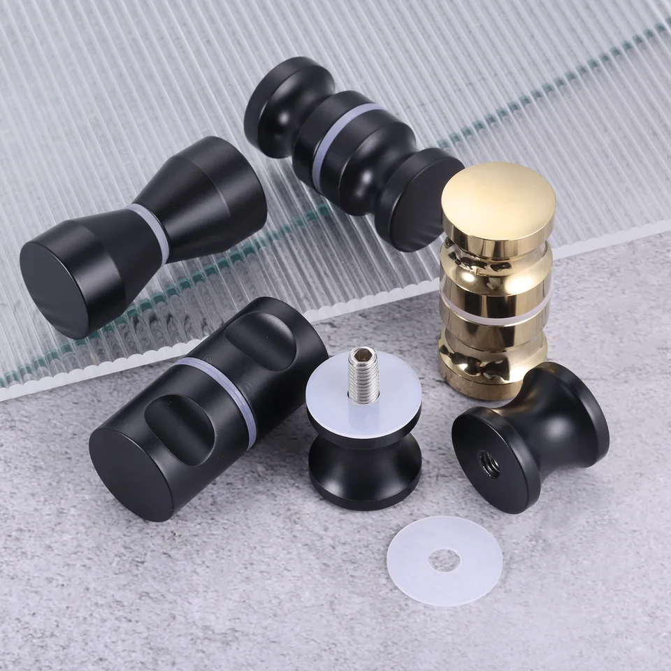 Aluminum Alloy Glass Door Knob Set - 1.1 Inch Diameter Handle For Shower, Bathroom, Cabinet, Sliding Doors With Screws - View #12