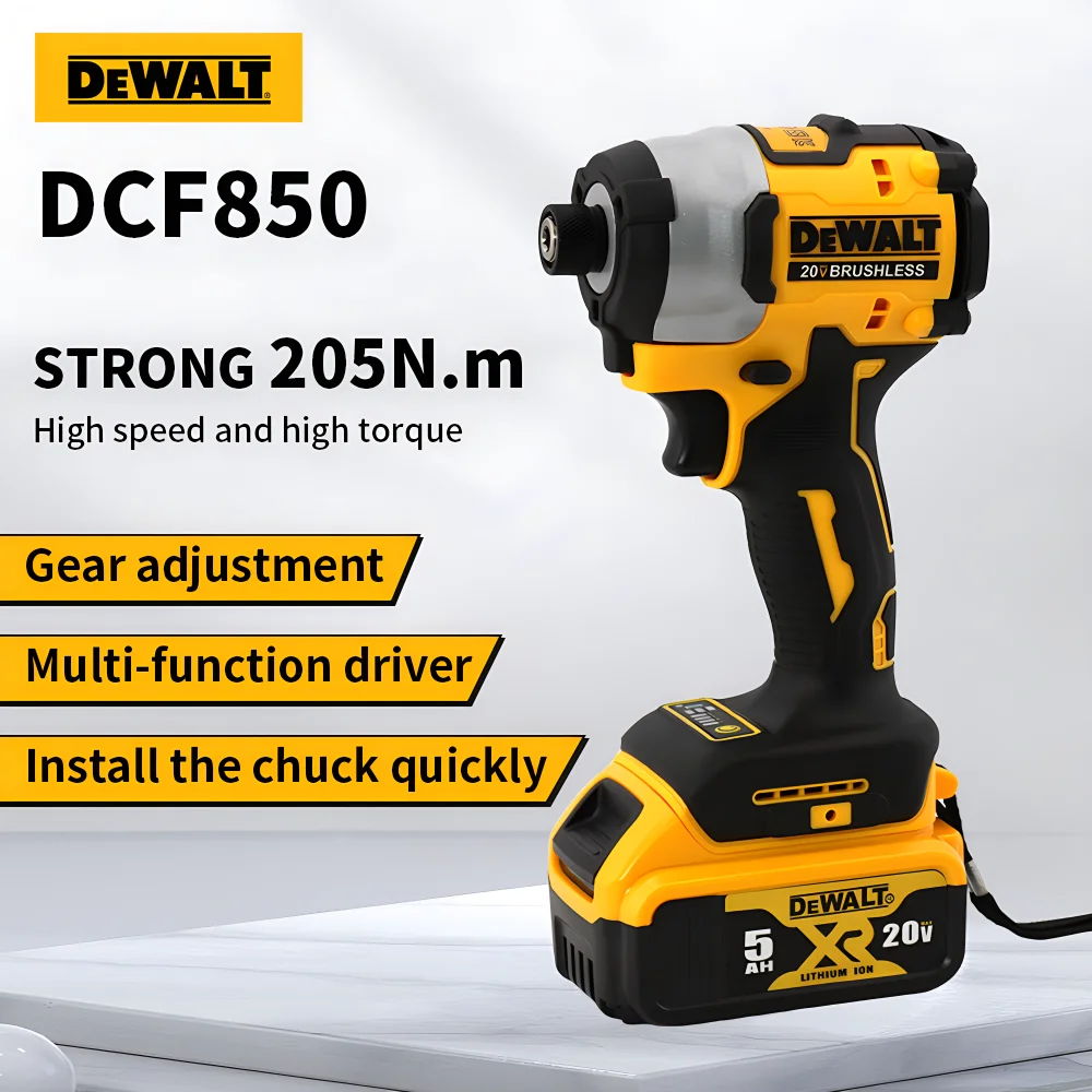 Dewalt DCF850 Cordless Impact Screwdriver Portable Brushless Electric Drill 205N.m Rechargeable 20V Battery Wireless Power Tool 2