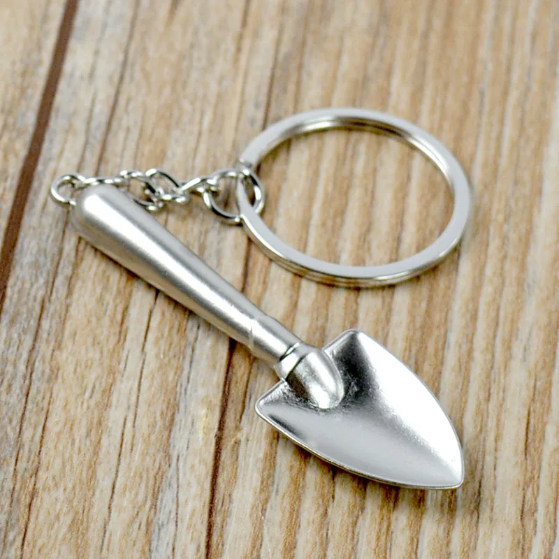 Shovel Keyring Creative Lovely Metal Pendant Tool Key Chain Silver 6