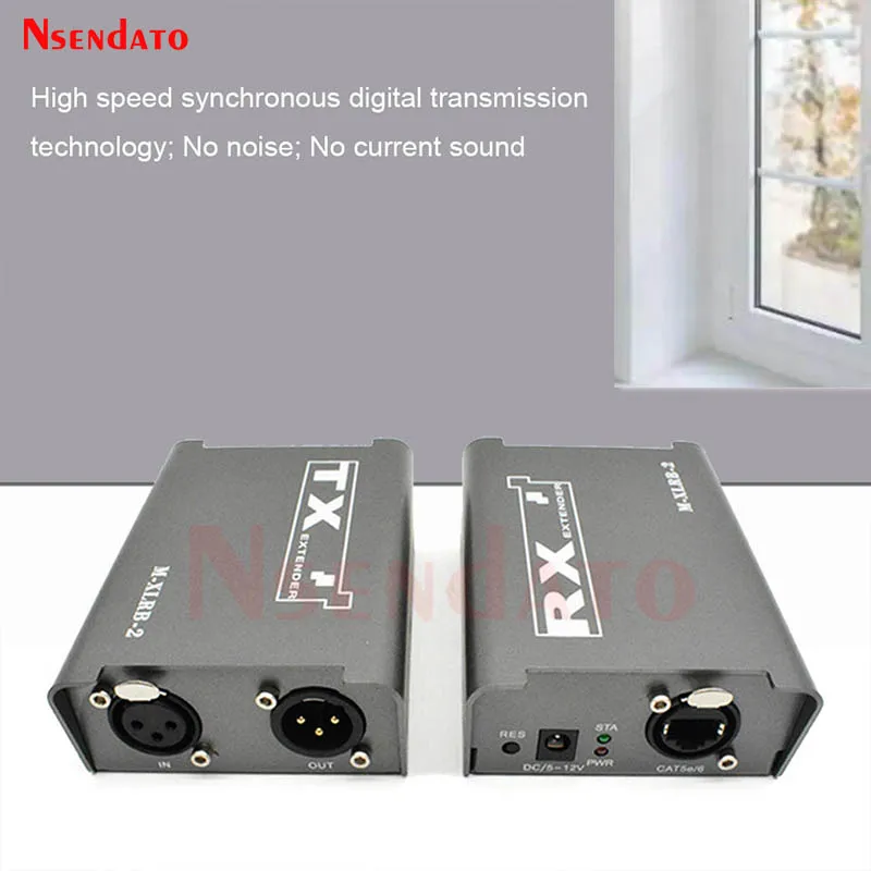 Digital One way Bi-directional XLR Audio Extender Over RJ45 200M Audio Transmitter and Receiver Kit For TV Box Hifi Home Theater