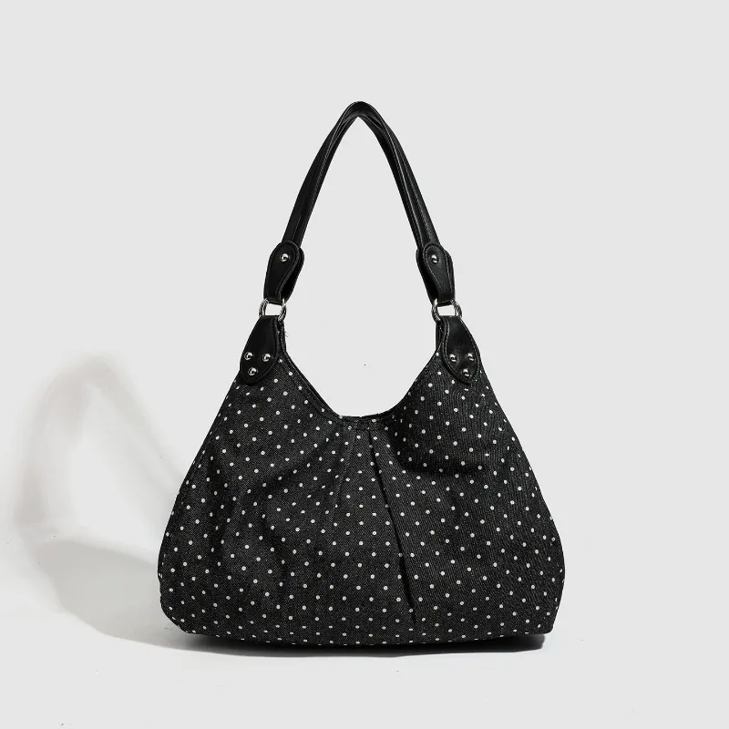 Fashionable Vintage Messenger Bags New Polka Dot Handbag Korean-style Large-capacity Tote Bags Versatile Comfortable Casual Bags 4