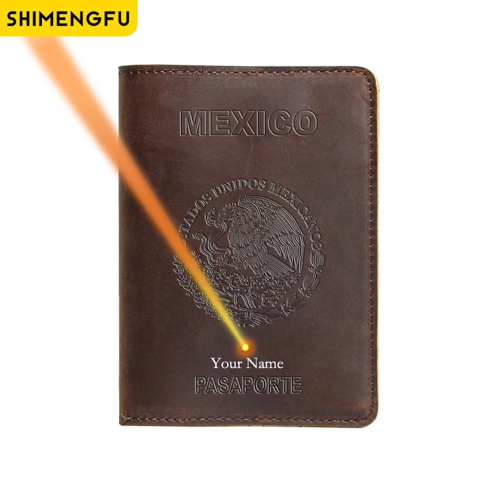 Genuine Leather RFID Travel Passport and Card Holder Wallet