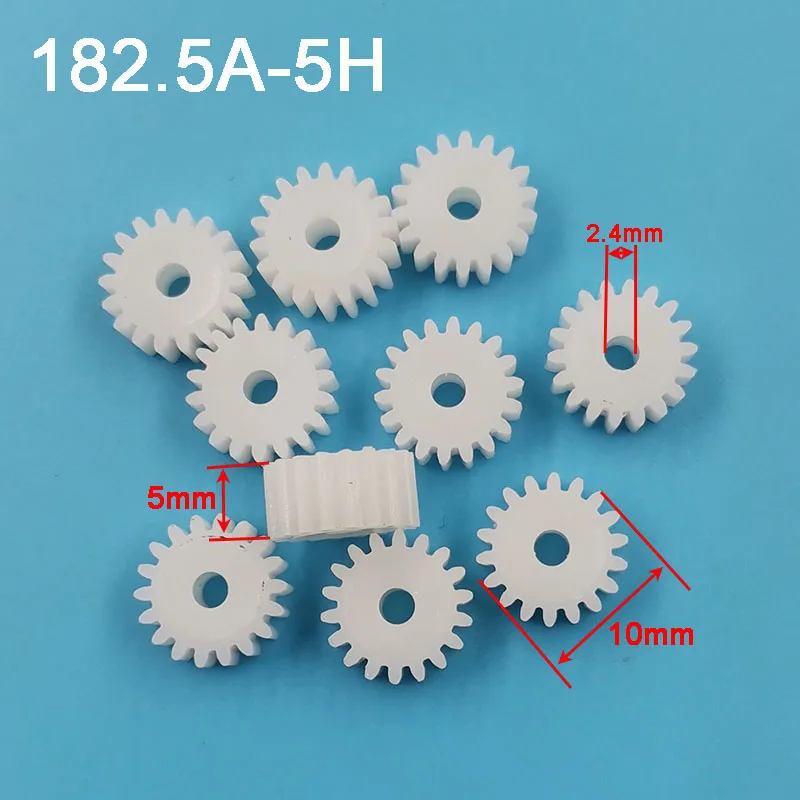 182.5A 0.5M Motor Gears 18 Teeth OD=10mm 2.5mm Hole Plastic Toy Pinion 18T motor gear