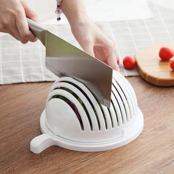 Cuenco de ensalada de frutas multifuncional para el hogar, accesorios de cocina para cortar frutas y verduras, Gadgets y accesorios 1