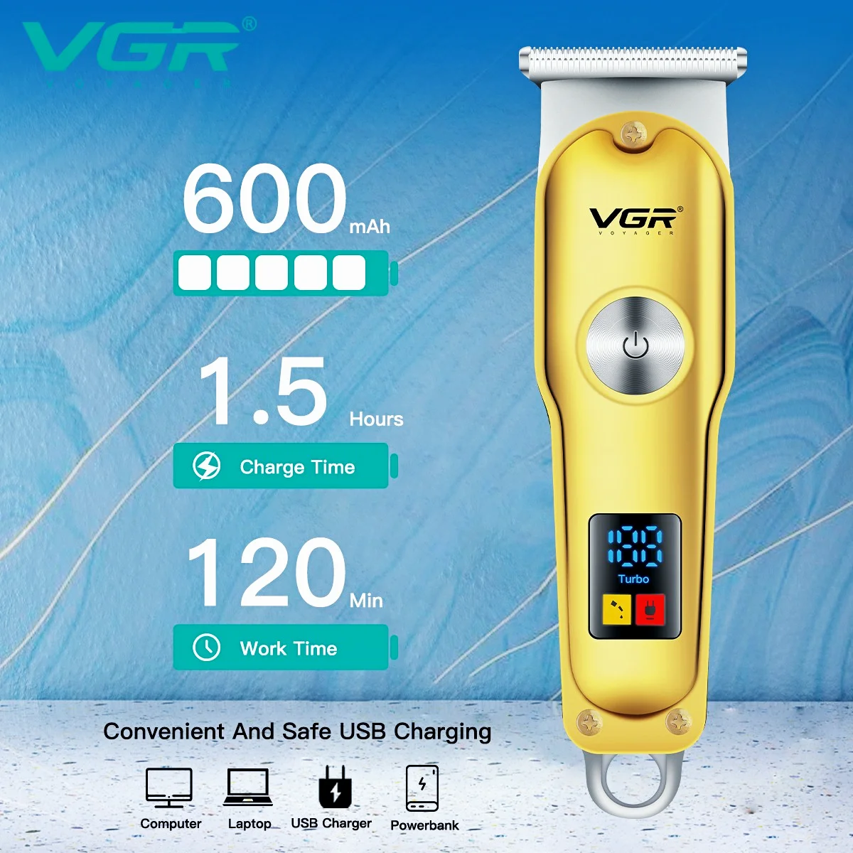 VGR Cordless Electric Hair Clipper for Men
