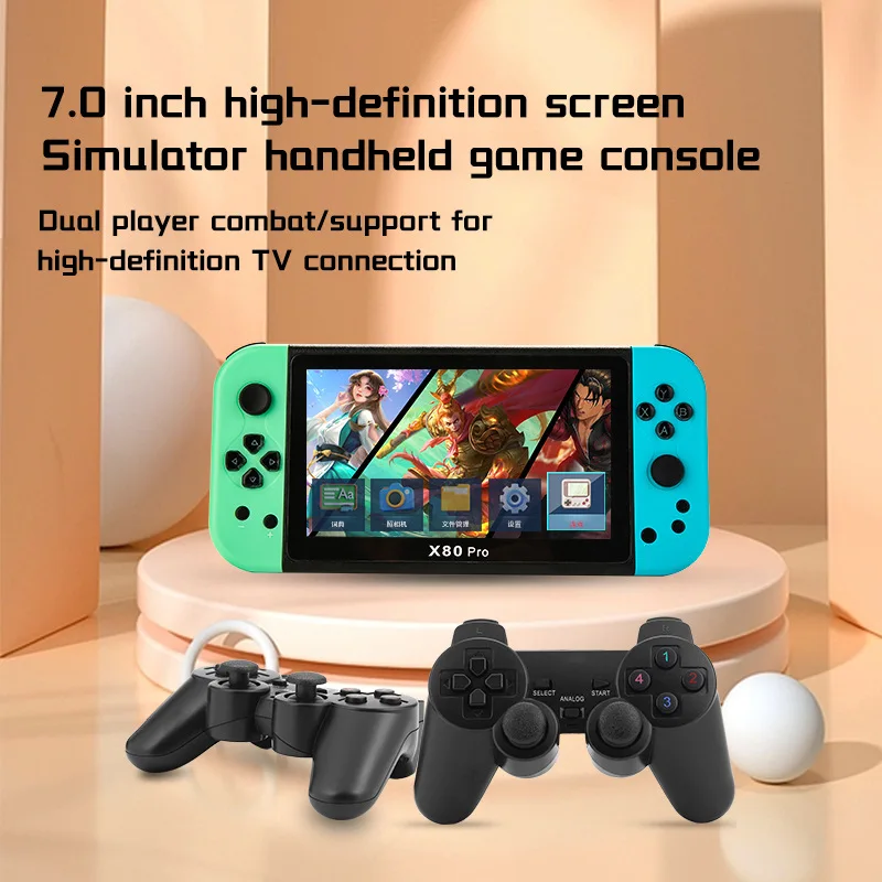 X80 Pro Console Di Gioco Portatile Psp Console Di Gioco Arcade Retrò Intelligente Lettore Musicale Video Display Da 7 Pollici Console Di Gioco Portati