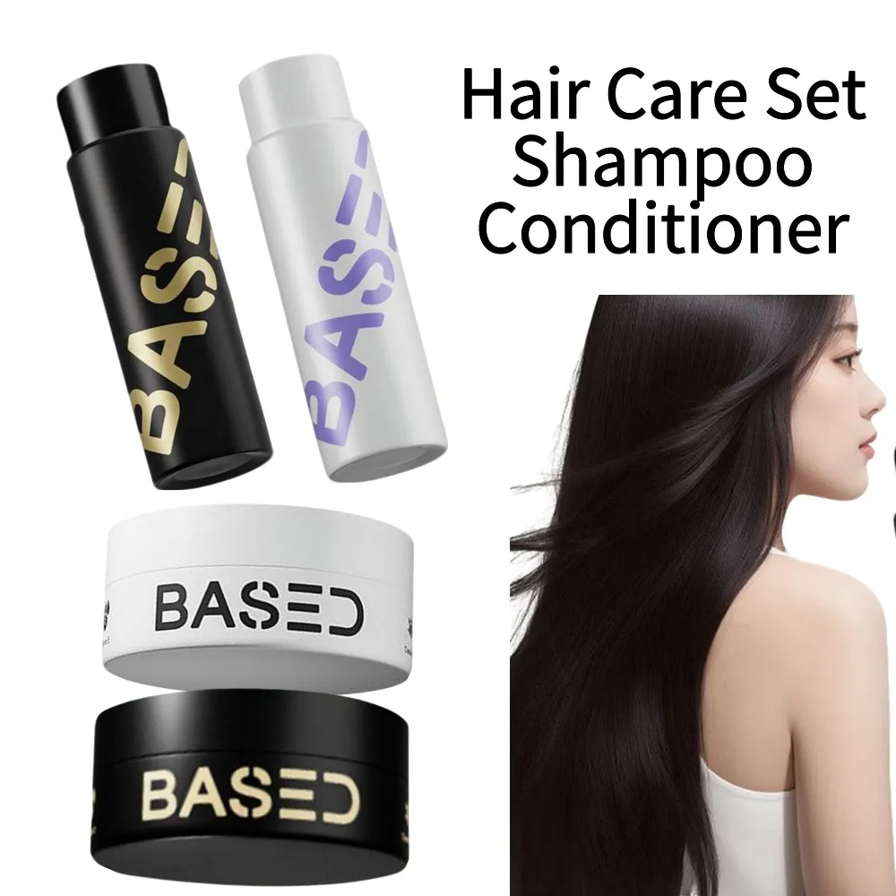 Hair Care Set Shampoo Conditioner Cream Volumizing Defining Texturizing Shaping Long Lasting Daily Cleaning for Men Women