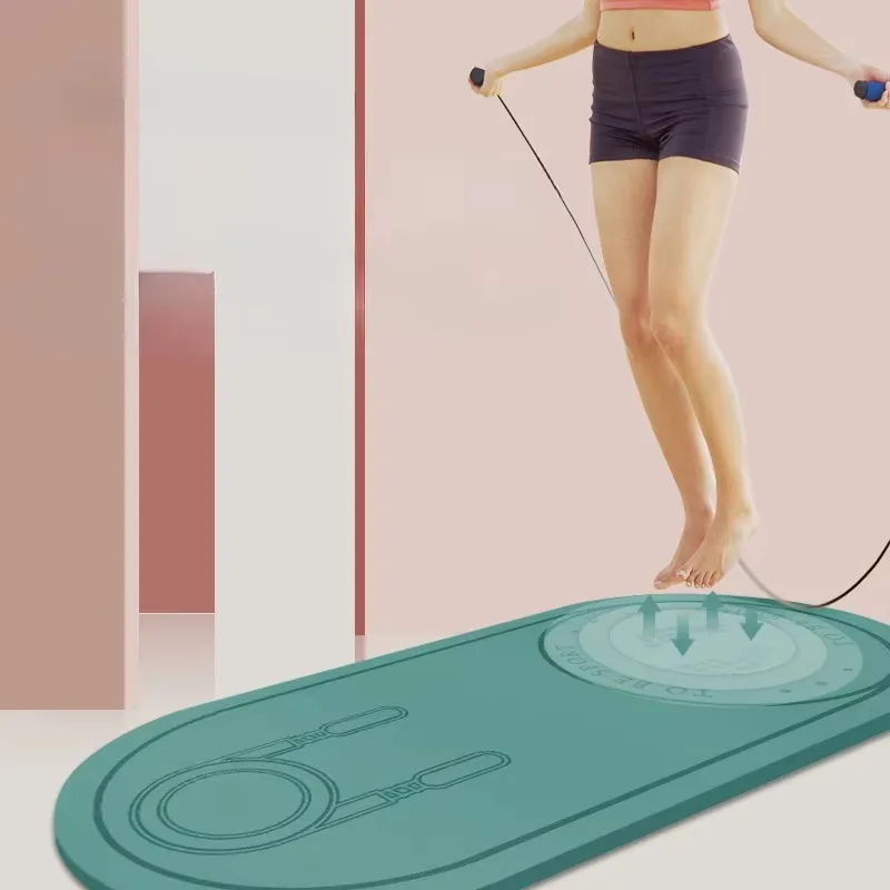 TPE Skipping Rope Mat Sound Insulation Shock-absorbing Mat Indoor Fitness Skipping Rope Silent Thickened Rubber Anti-slip