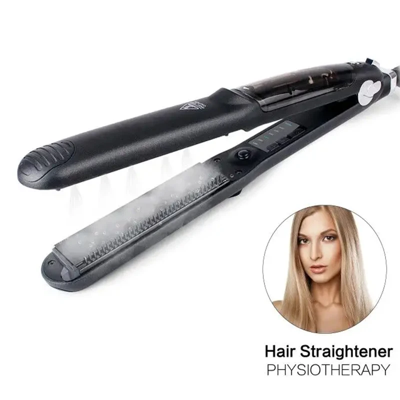 Women Flat Iron Salon Anti-scalding Hair Straightener Steam Ceramic Heating 2 in 1 Hair Curler ElectricHair Styler Tools 3