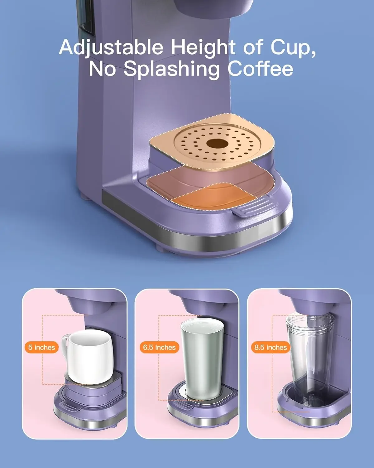 Hot and Iced Coffee Maker for K Cups and Ground Coffee, 4-5 Cups Coffee Maker Single-serve Brewers USA.NEW