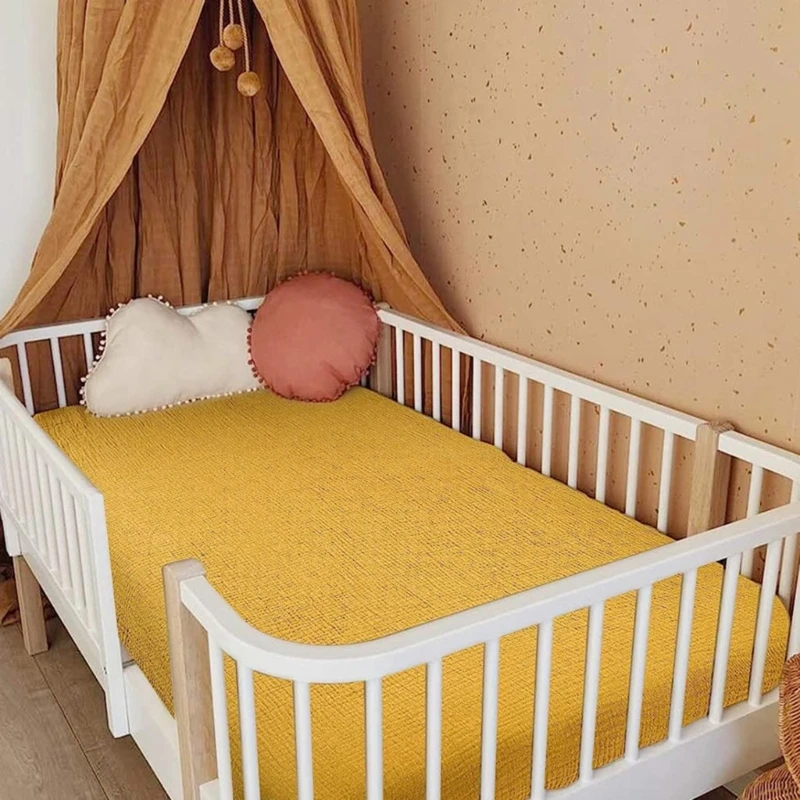 Comfortable Cotton Bed Sheets Soft & Breathable Baby Bed Crib Fitted Sheets Mattress Cover Sleeve For Infants