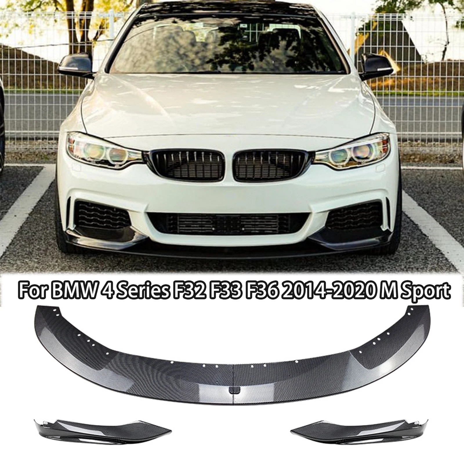 

4 Pcs Front Bumper Lip M Performance Style For BMW F32 F33 F36 4 Series 420i 430i 420d M440i 2014-2020 M Sport Splitter Diffuser