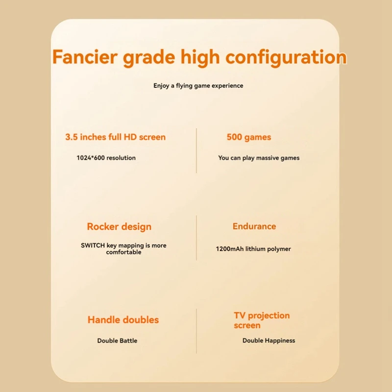 A04F-Handheld Video Game Console 500 In 1 3.5Inch Retro Arcade Childhood Nostalgia Game Console For Kids Children