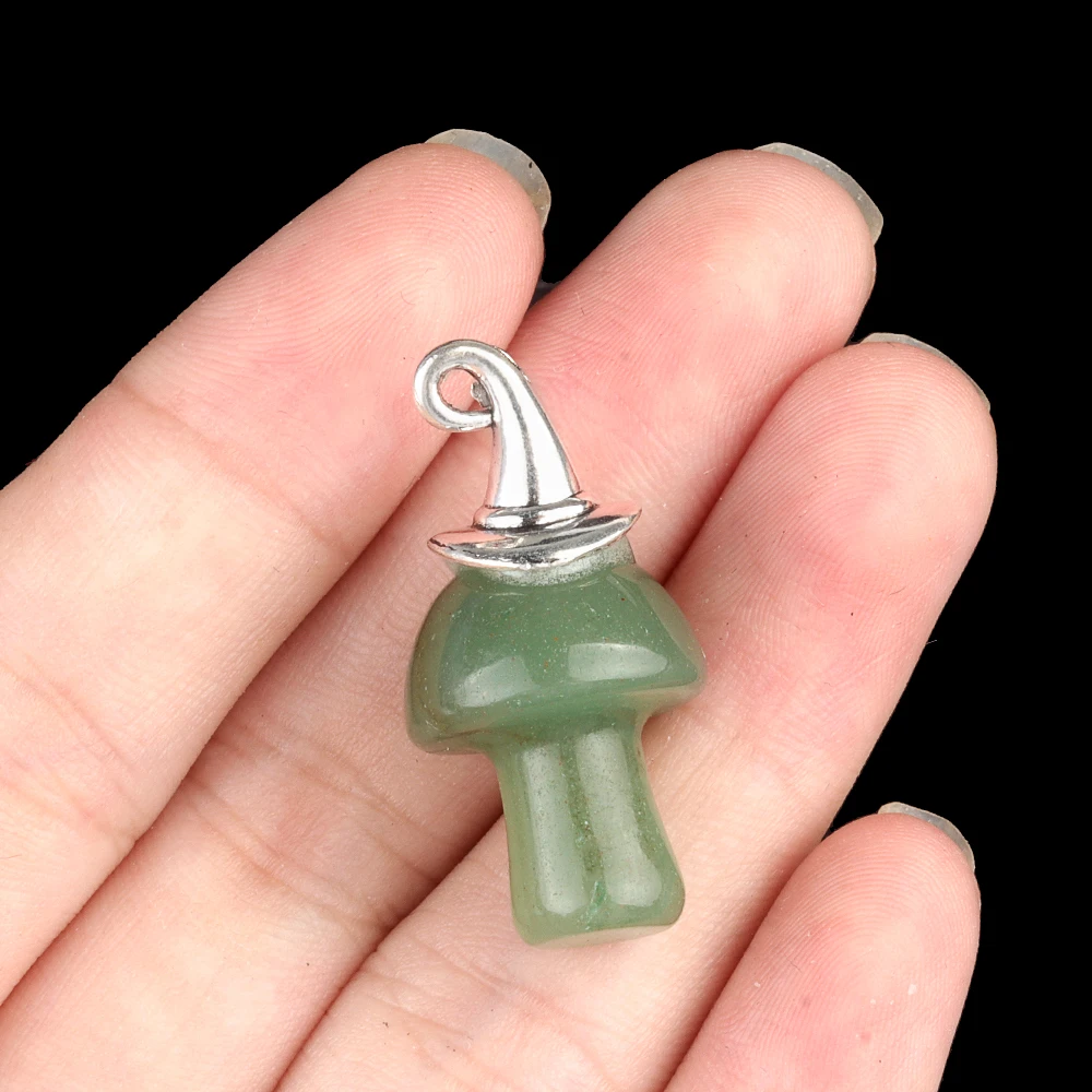 15x20mm natürlicher Pilz mit Kappen kristallen Achat Jade Stein Anhänger Charms für Schmuck machen DIY Halskette Ohrringe Halloween – Detail 12